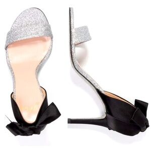 NEW J. Crew Glitter & Leather Bow D’Orsay Heels, size 10.5